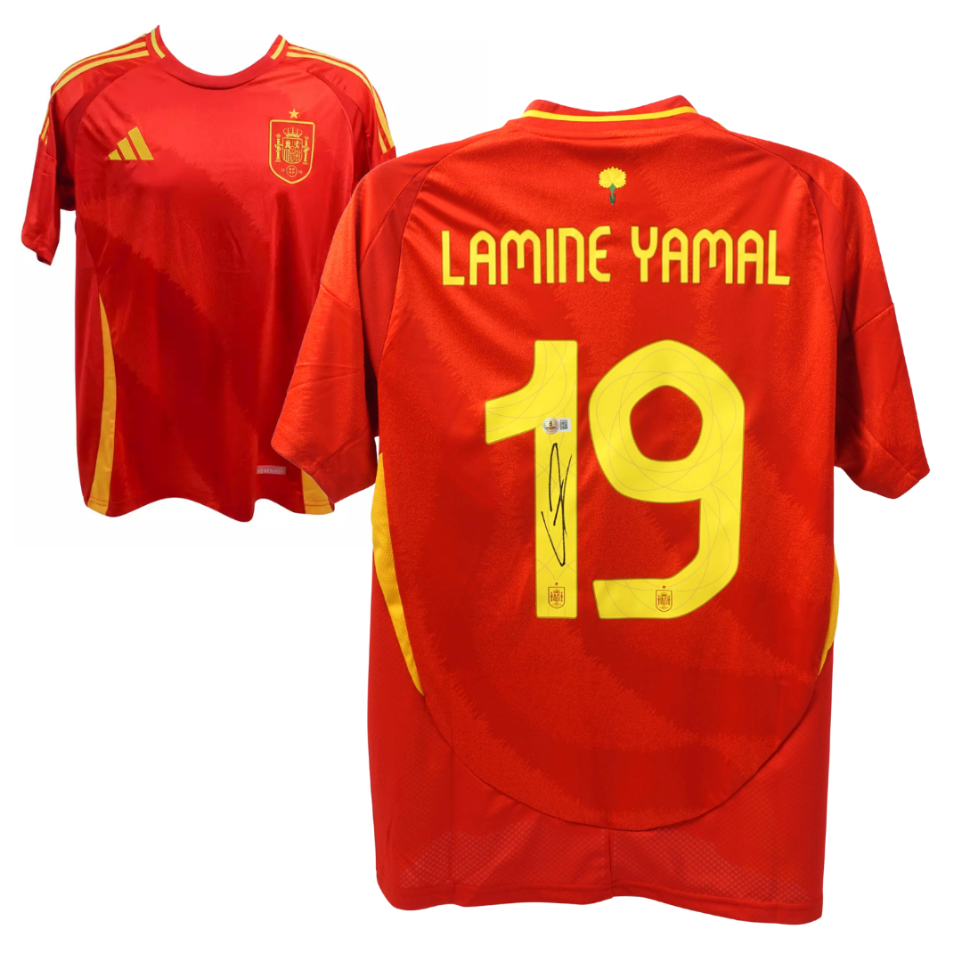 Lamine Yamal Signed Spain EURO 2024 Final Soccer Jersey #19 with Beckett COA